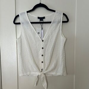 Sanctuary Cream Button-Down Tank Top